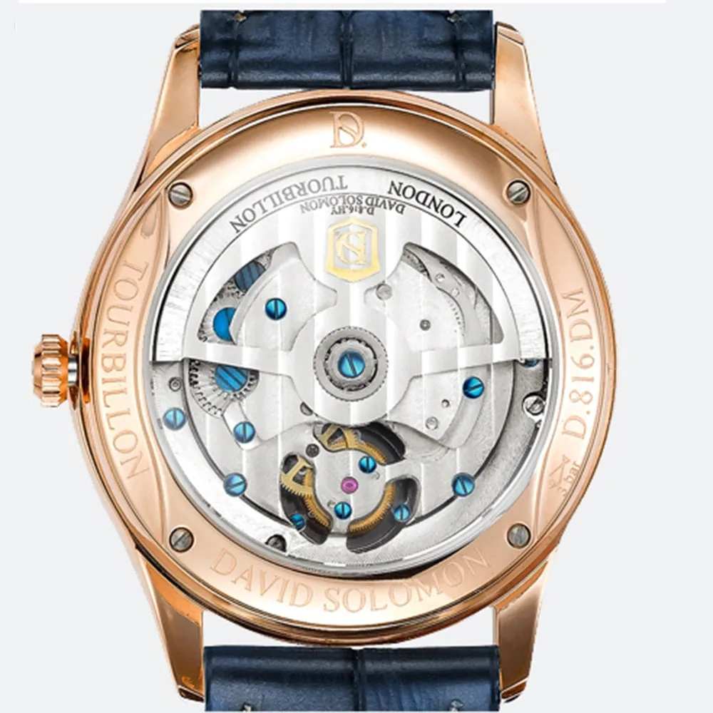 Men's Stainless Steel Sapphire Tourbillon Self-Winding Mechanical Wristwatch