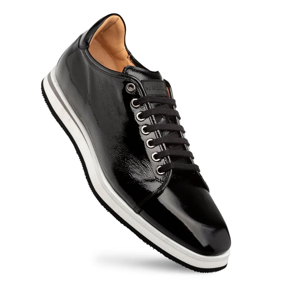 Mezlan Cartuja 21153 Men's Shoes Black Hi-Shine Calf-Skin Leather Casual Sneakers (MZ3709)