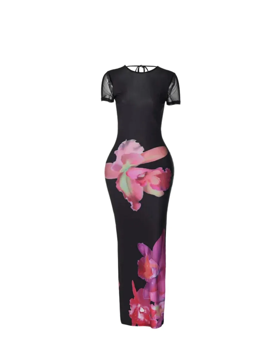 Midnight Flora Cap Sleeve Maxi