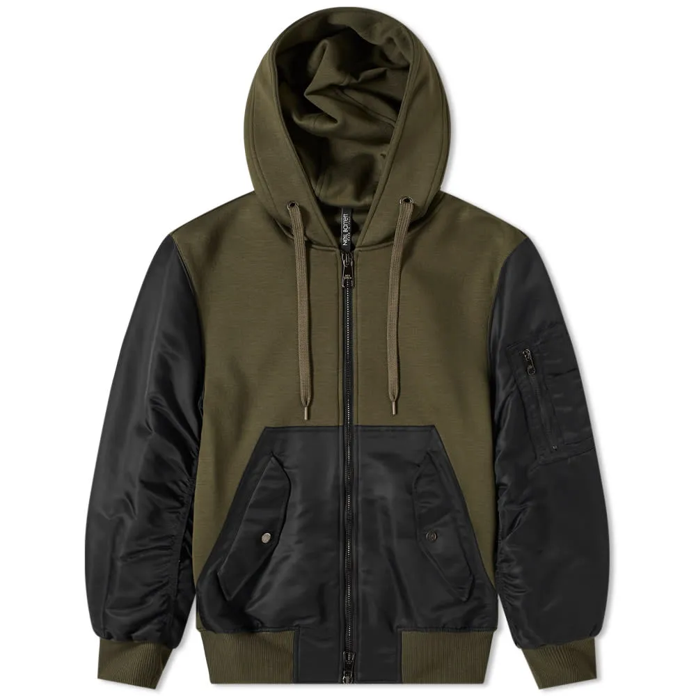 Neil Barrett MA-1 Sleeve Zip HoodyOlive