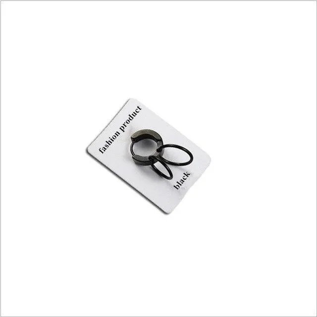 New Fashion Stainless Steel Punk Rock Double ring earring