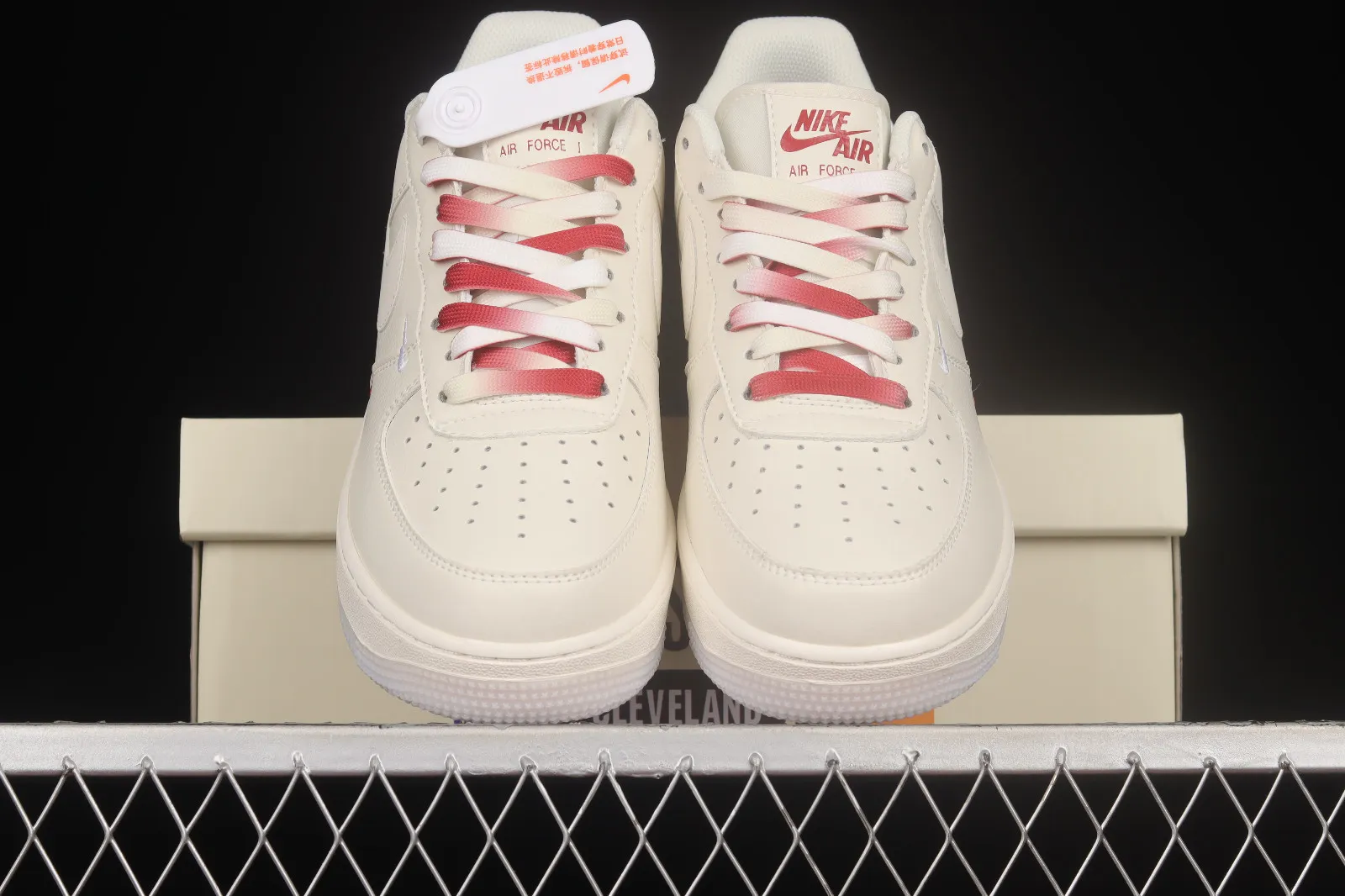 Nike Air Force 1 07 Low NBA Rice White Dark Red NB8969-123