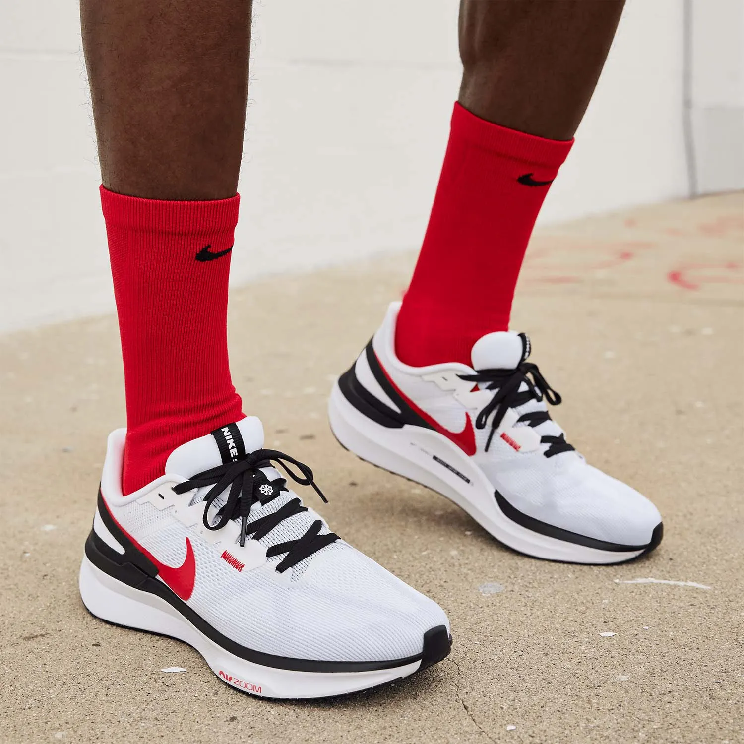 Nike Air Zoom Structure 25  White/Fire Red/Black/Light Smoke Grey