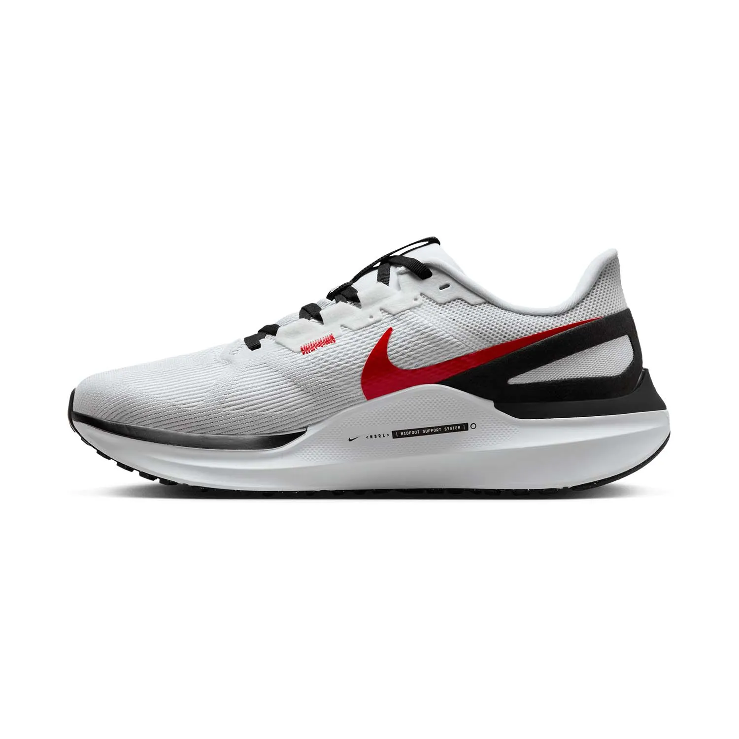 Nike Air Zoom Structure 25  White/Fire Red/Black/Light Smoke Grey