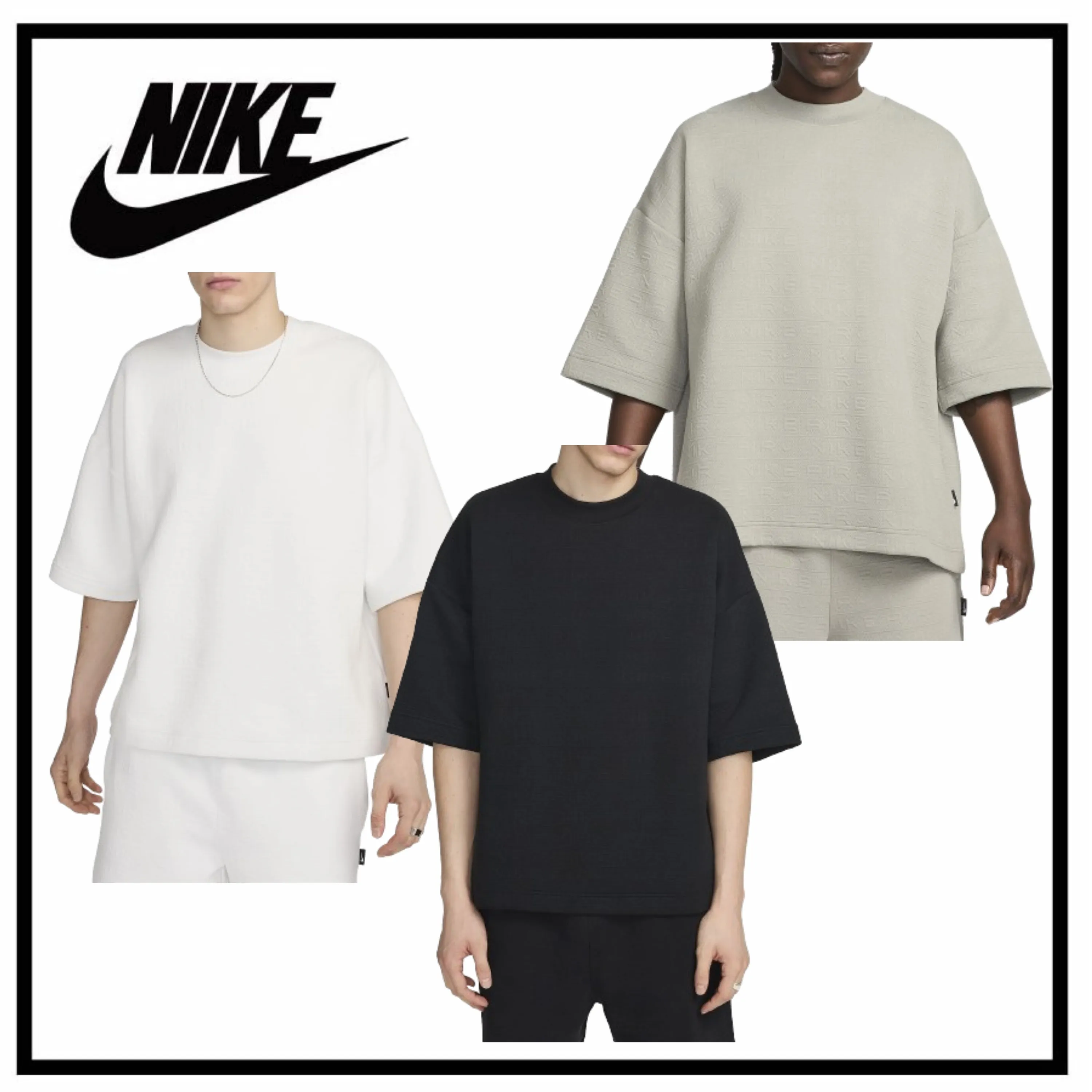 Nike  |Crew Neck Blended Fabrics Street Style Plain Short Sleeves