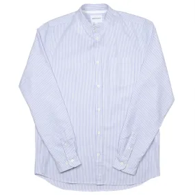 Norse Projects - Hans Collarless Oxford Shirt - Blue Stripe