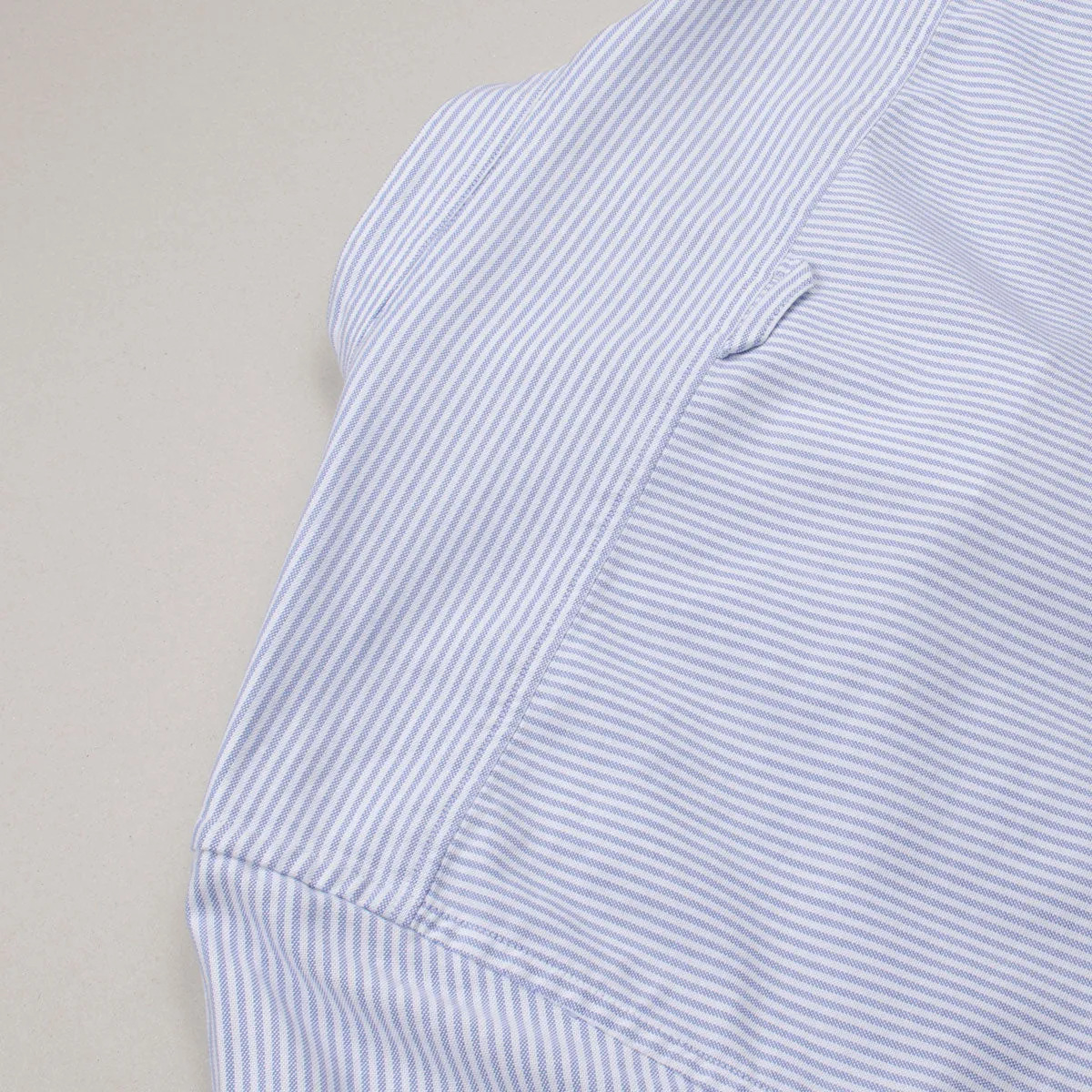 Norse Projects - Hans Collarless Oxford Shirt - Blue Stripe