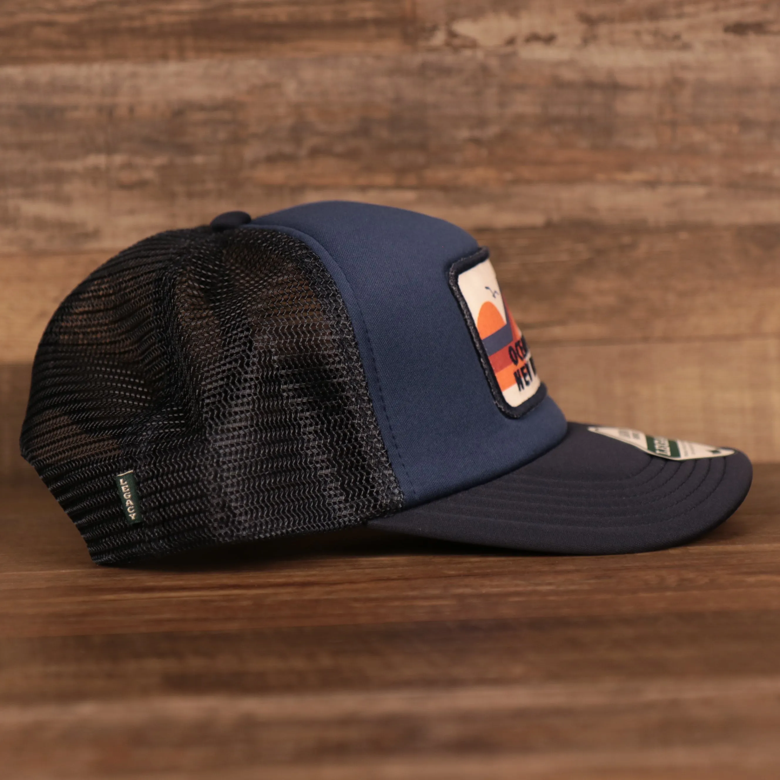 Ocean City New Jersey Rectangular Wave Patch | Navy Blue Trucker Hat