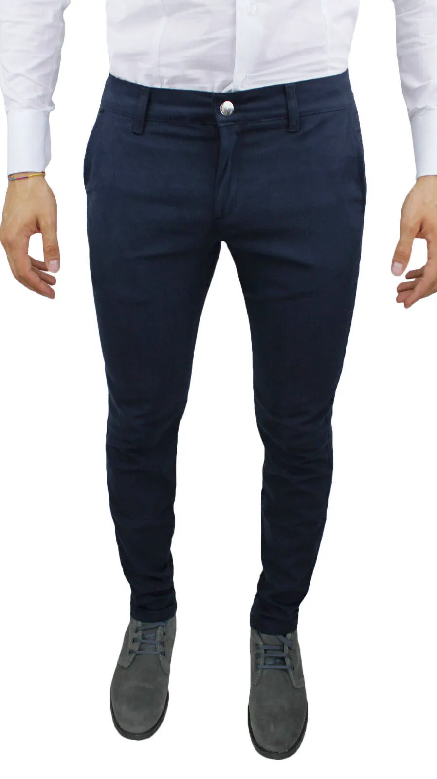 PANTALONE UOMO INVERNALE BATTISTINI BLU SCURO NUOVO CASUAL ELEGANTE da 42 a 60