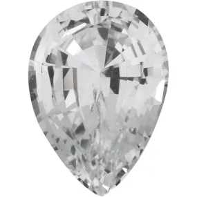 Pear Cut Genuine White Sapphire Gemstone