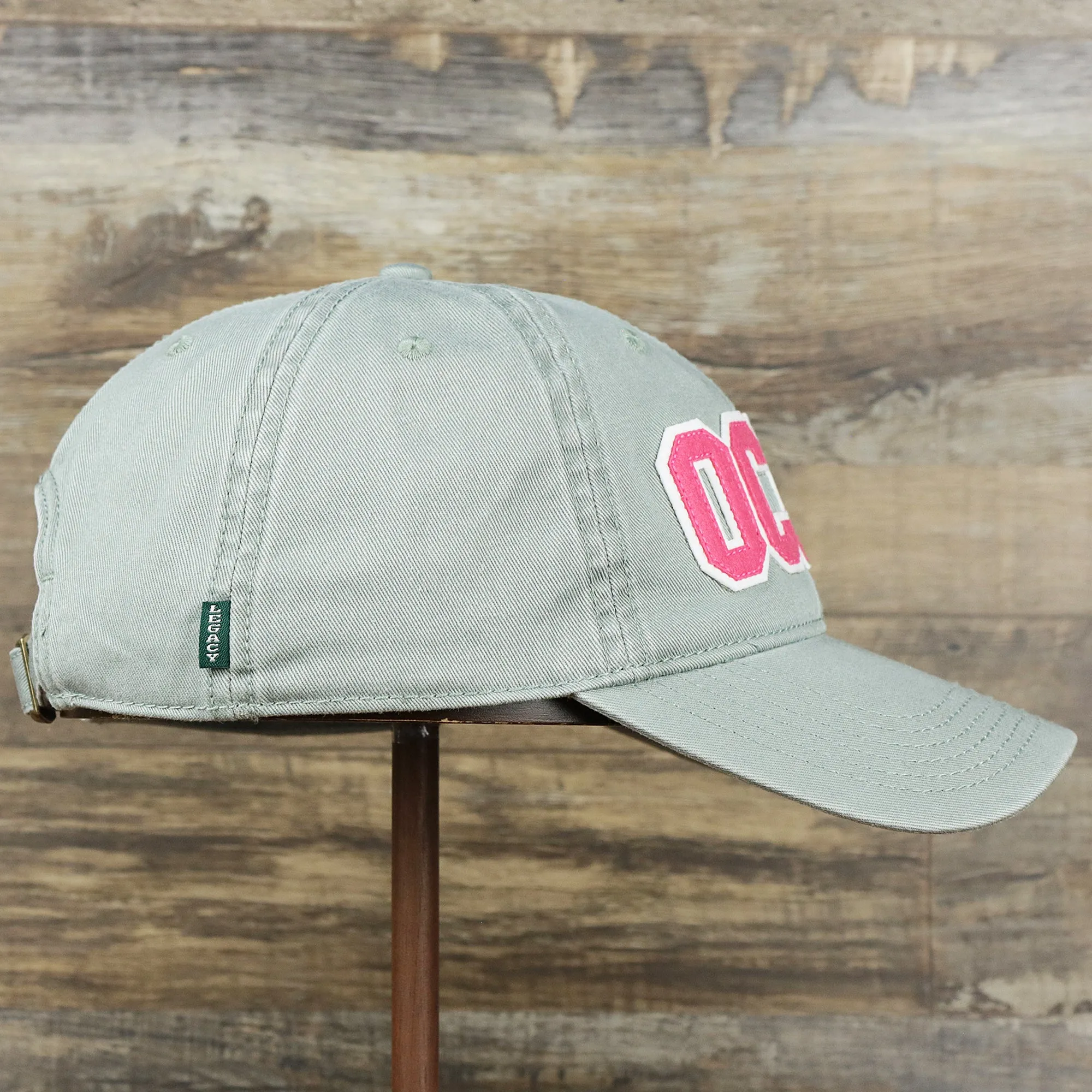 Pink OCNJ Wordmark White Outline Dad Hat | Sawgrass Dad Hat