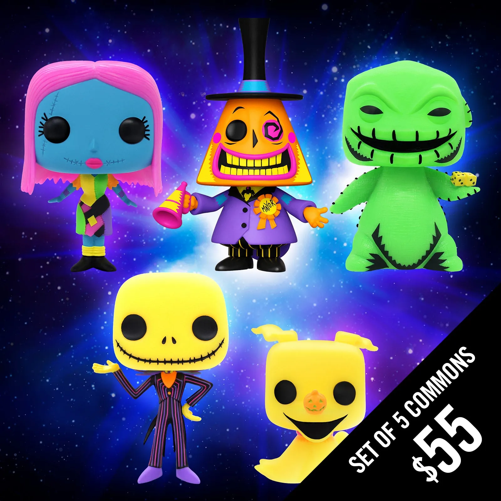 Pre-Order: Funko Pop! TNBC Black Light (Set of 5 Commons)