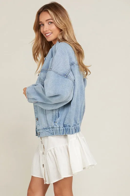 Premium Wash Cotton Denim Jacket in Denim