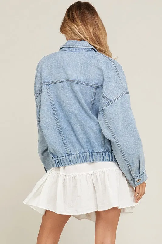 Premium Wash Cotton Denim Jacket in Denim