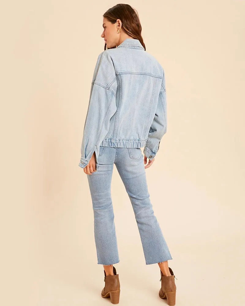 Premium Wash Cotton Denim Jacket in Denim