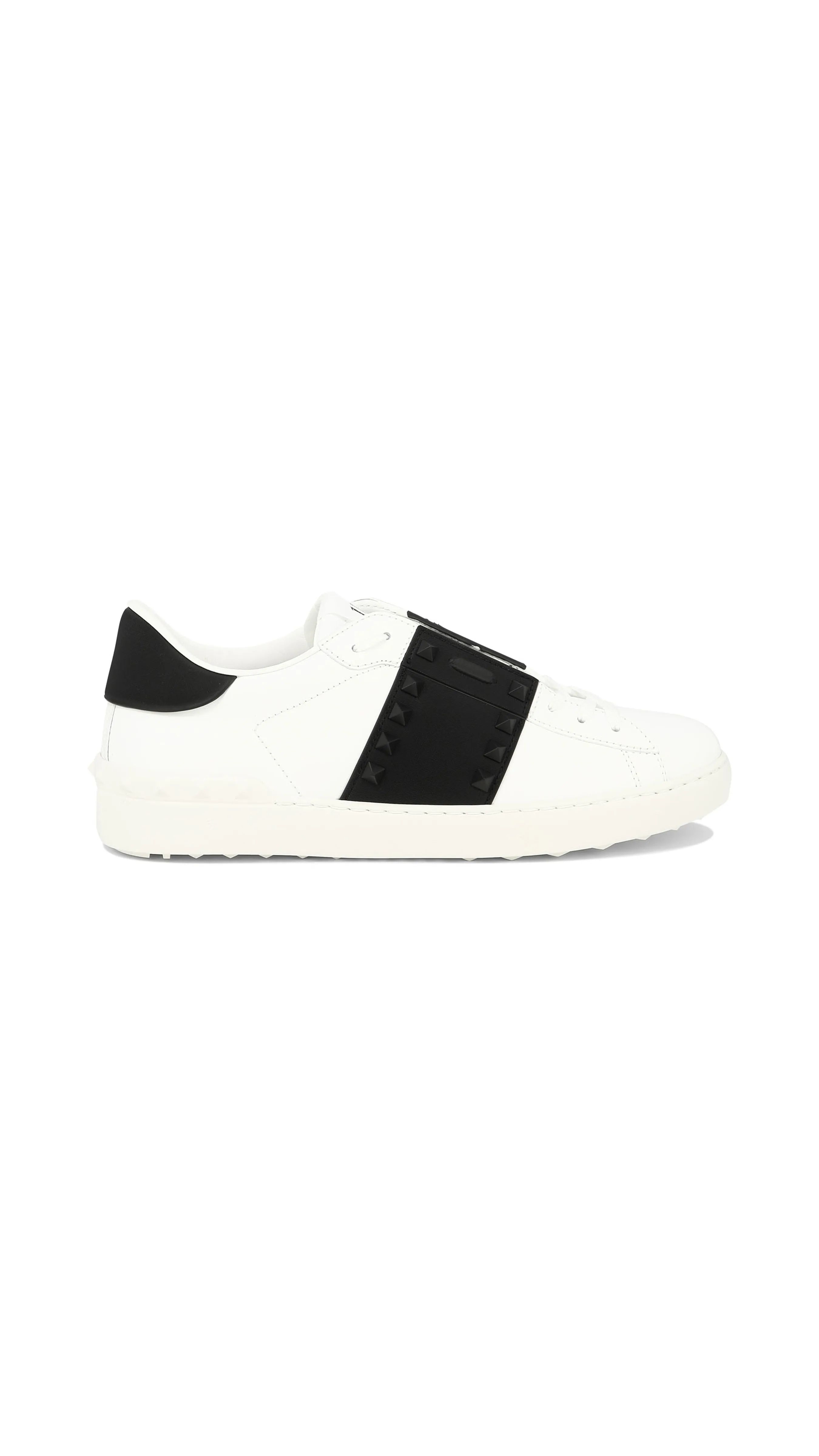 Rockstud Untitled Sneakers in Calfskin - White/Back