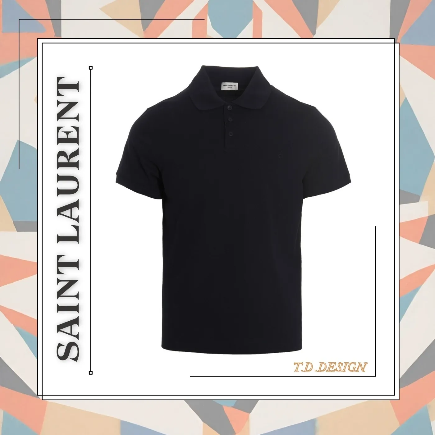 Saint Laurent  |Unisex Plain Cotton Short Sleeves Logo Luxury Polos