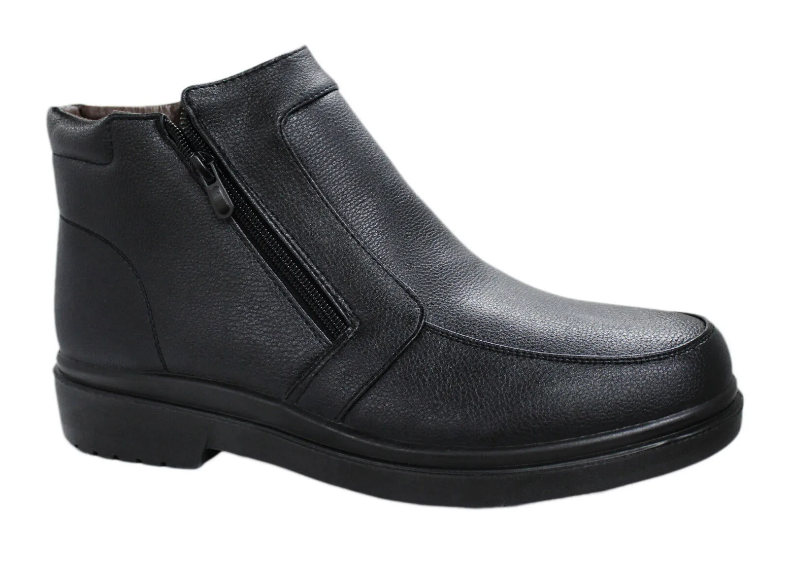 SCARPE STIVALETTI UOMO DIAMOND NERO CASUAL CALZATURE INVERNALI CON PELLICCIA INT