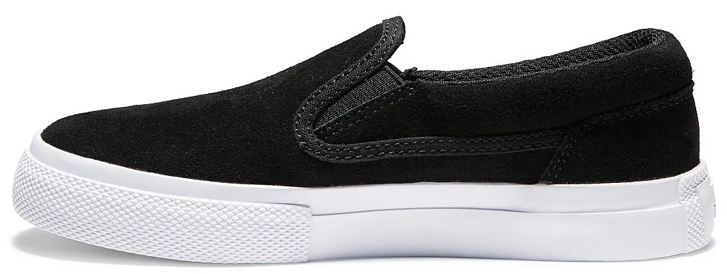 shoes DC Manual Slip-On Suede - BKW/Black/White - unisex junior