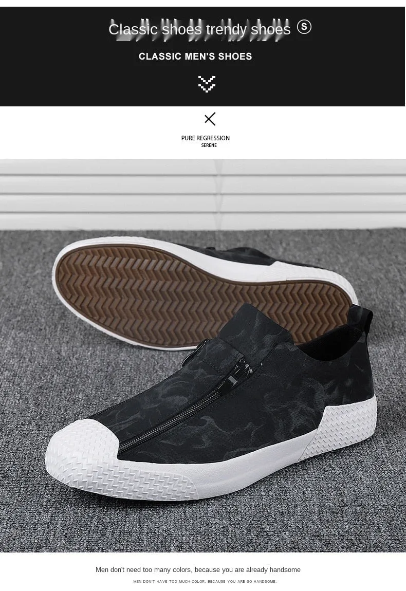 Spring Casual Style Breathable Canvas Lace-Up Sport Shoes for Men