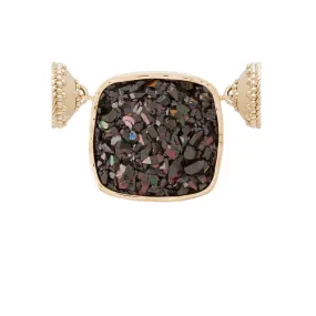 Square Midnight Black Druzy Centerpiece