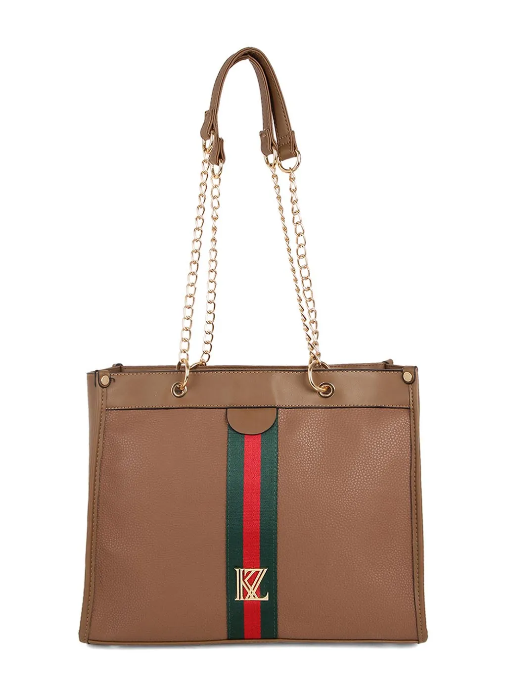 Stripe Design Shoulder Bag