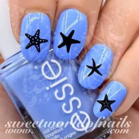 Summer Nail Art Black Starfish Nail Art Nail Water Decals