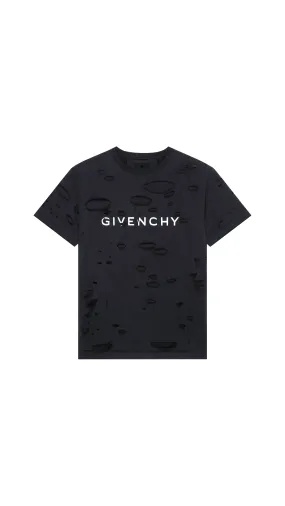 T-shirt oversize Destroyed - Black