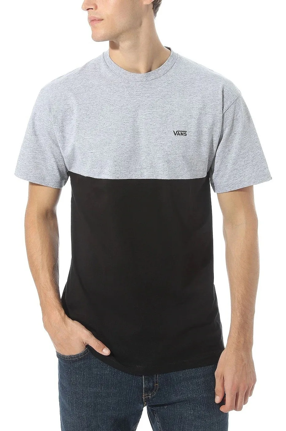 T-Shirt Vans Colorblock - Athletic Heather/Black - men´s