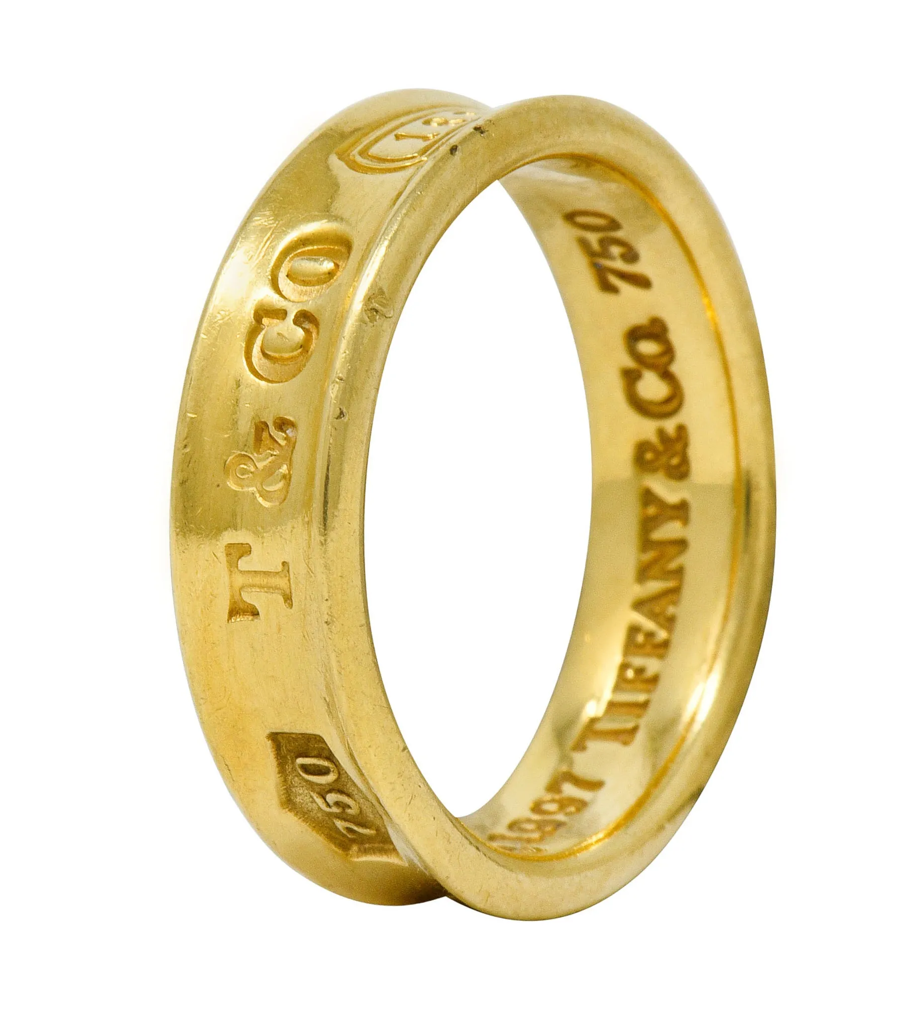 Tiffany & Co. Vintage 18 Karat Gold Unisex 1837 Band Ring