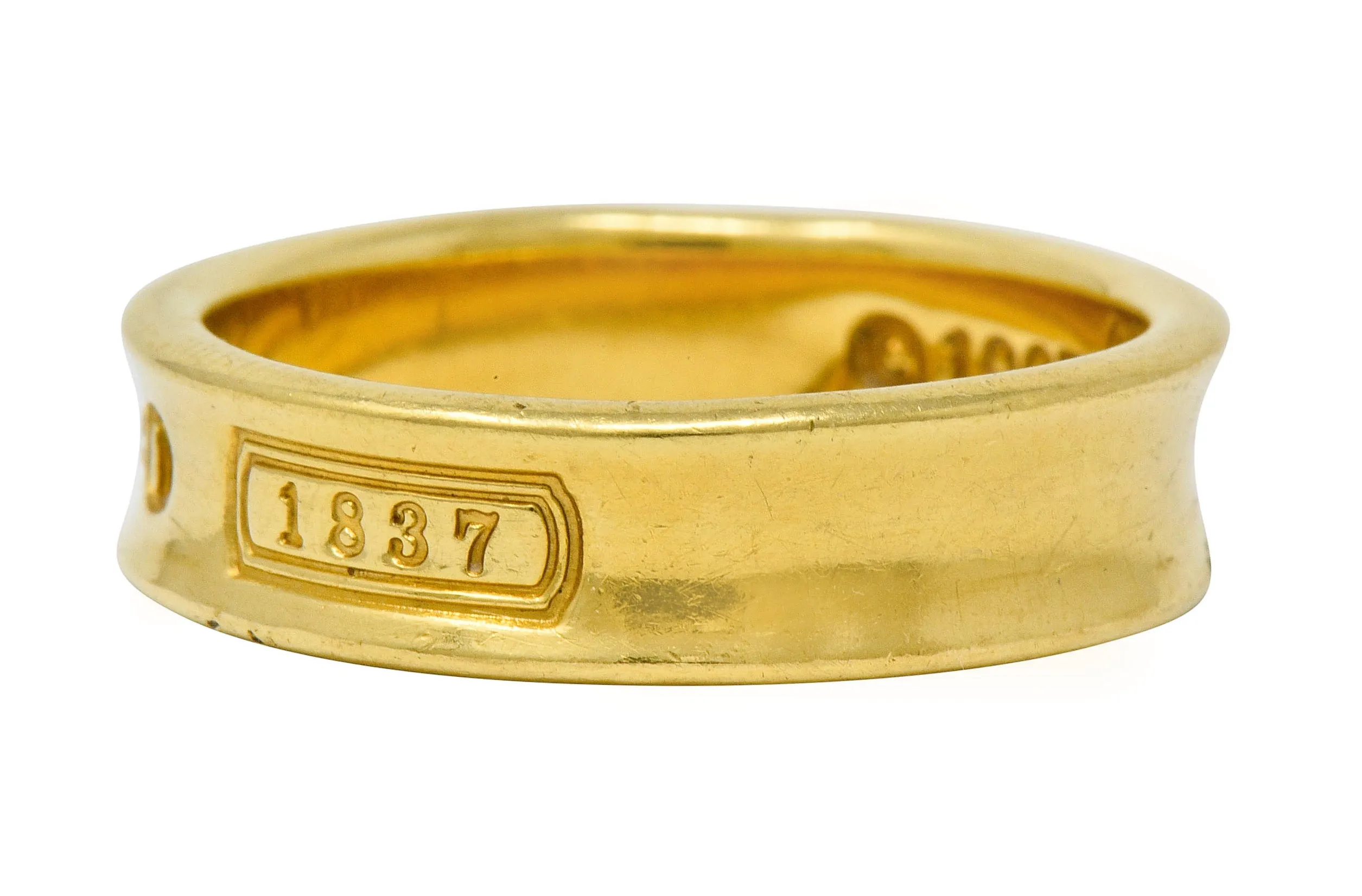 Tiffany & Co. Vintage 18 Karat Gold Unisex 1837 Band Ring