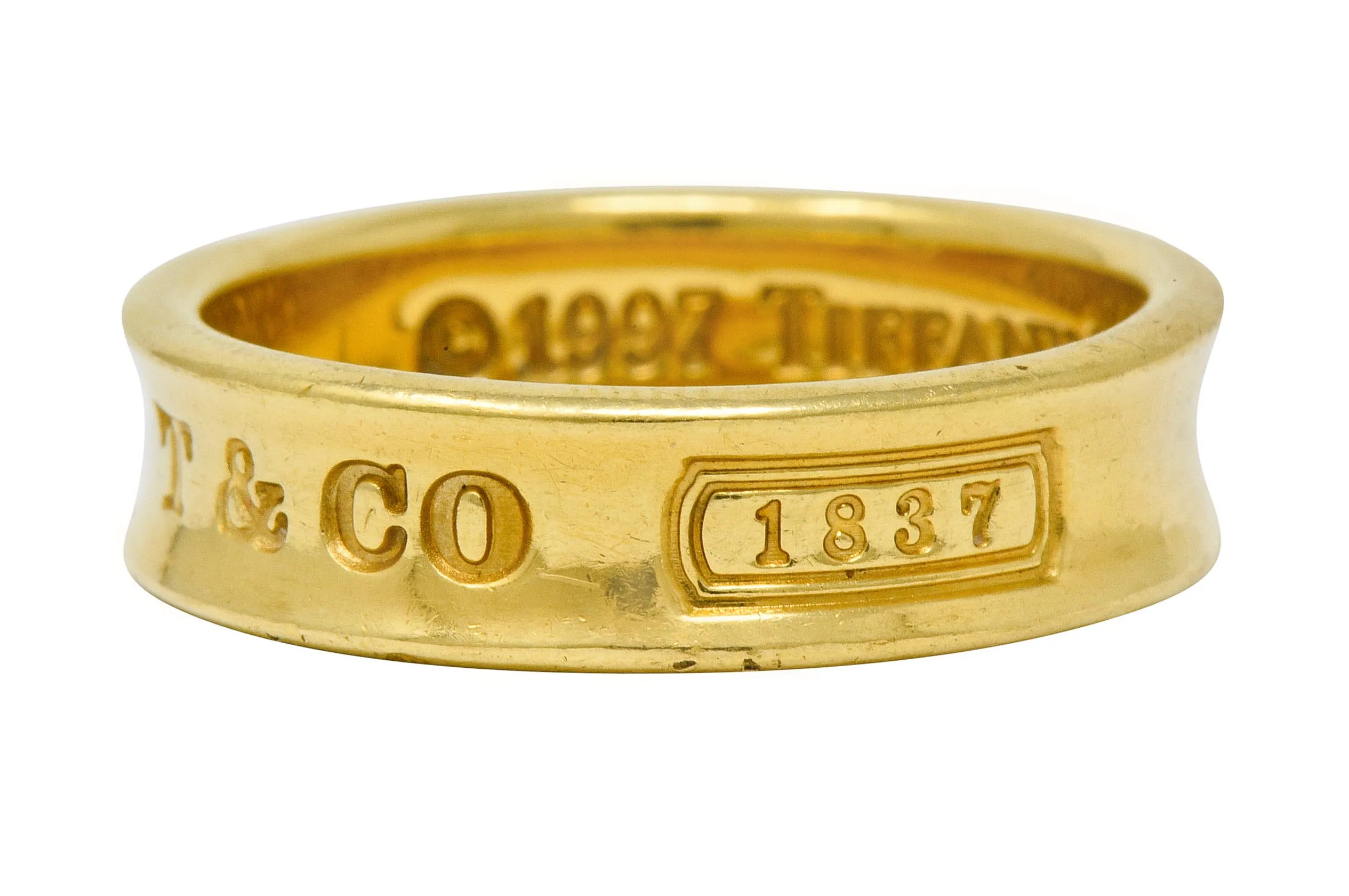 Tiffany & Co. Vintage 18 Karat Gold Unisex 1837 Band Ring