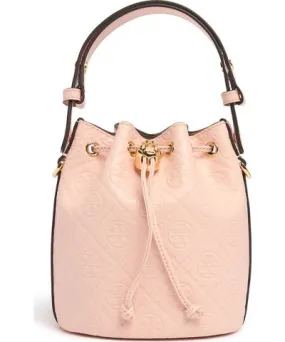 Tory Burch Mini T Monogram Leather Bucket Bag