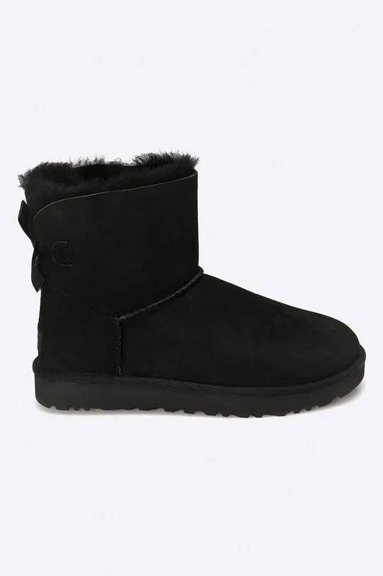 UGG suede snow boots Mini Bailey Bow II women's black color 1016501.BLK