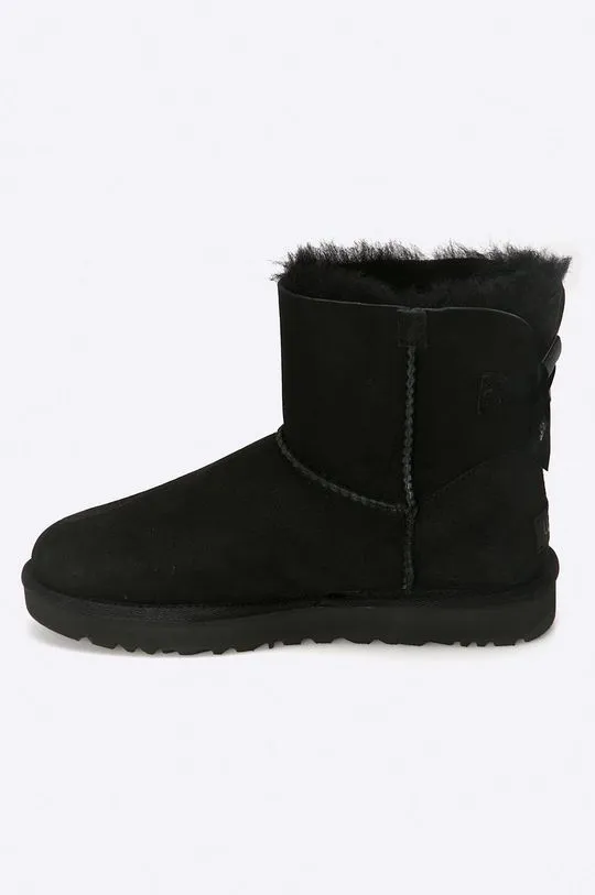 UGG suede snow boots Mini Bailey Bow II women's black color 1016501.BLK