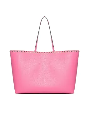 Valentino Garavani Rockstud Logo Embossed Tote Bag