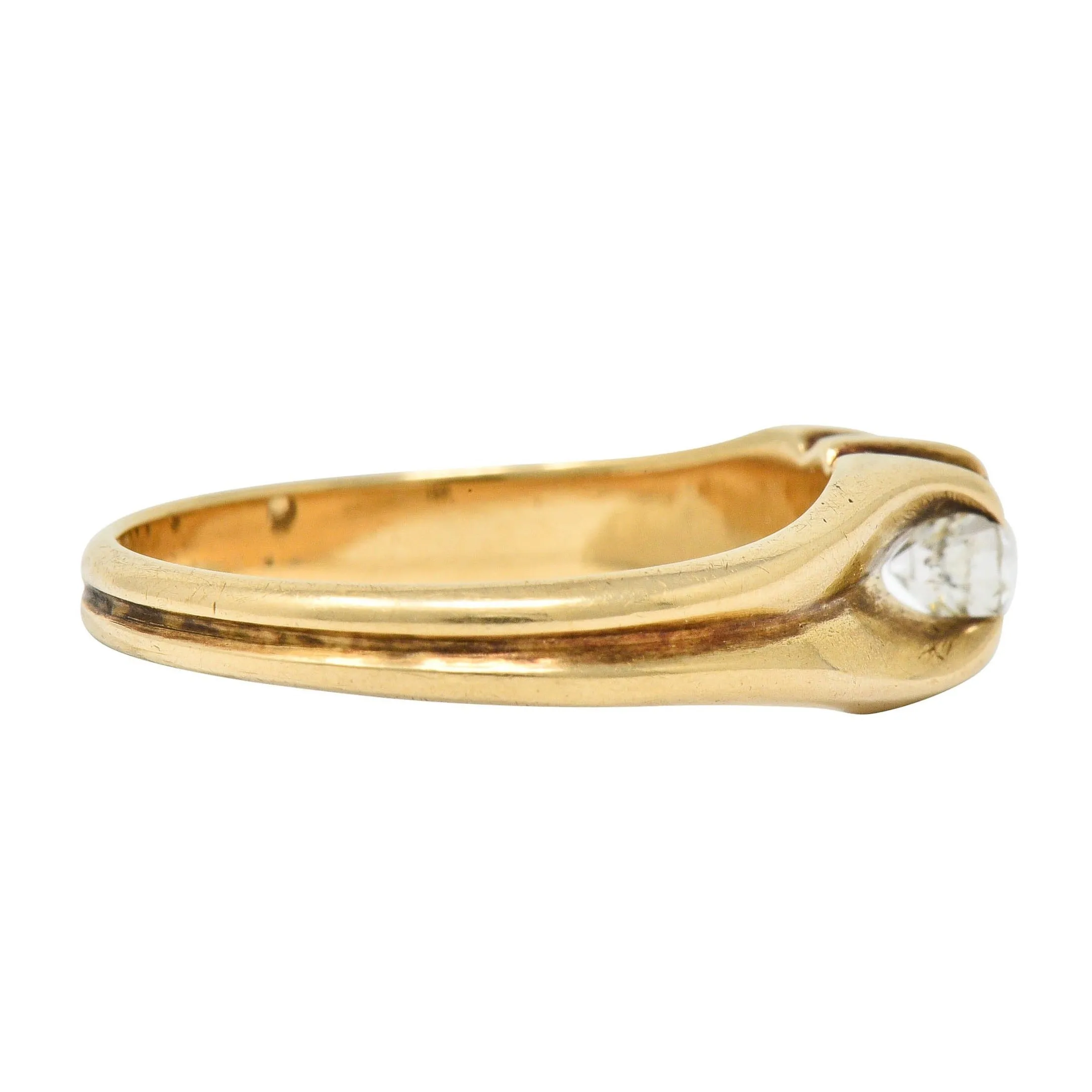 Victorian 0.35 CTW Diamond 14 Karat Gold Unisex Ring Circa 1900