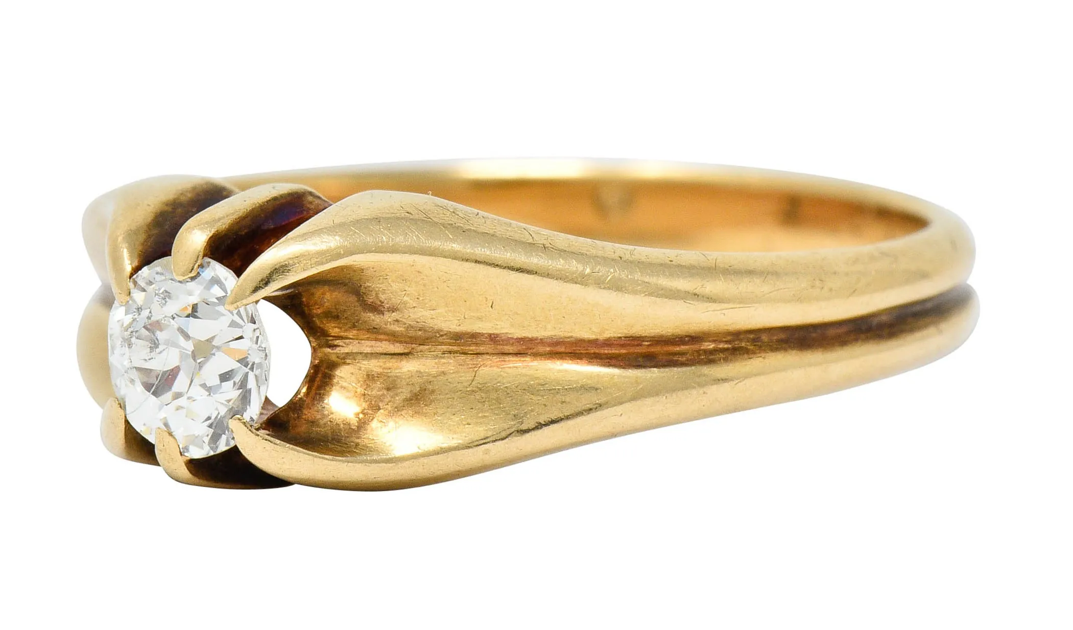 Victorian 0.35 CTW Diamond 14 Karat Gold Unisex Ring Circa 1900