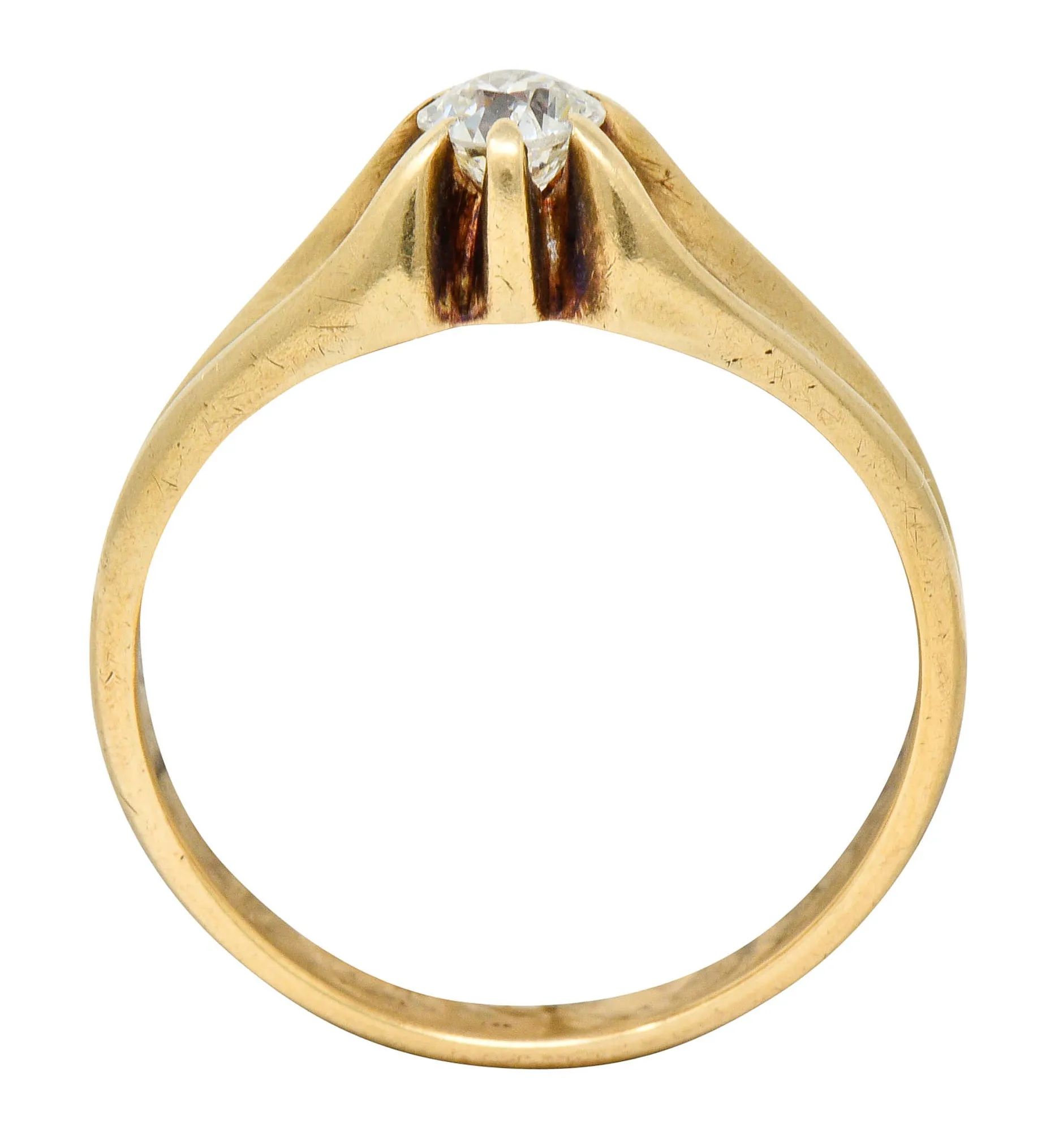 Victorian 0.35 CTW Diamond 14 Karat Gold Unisex Ring Circa 1900