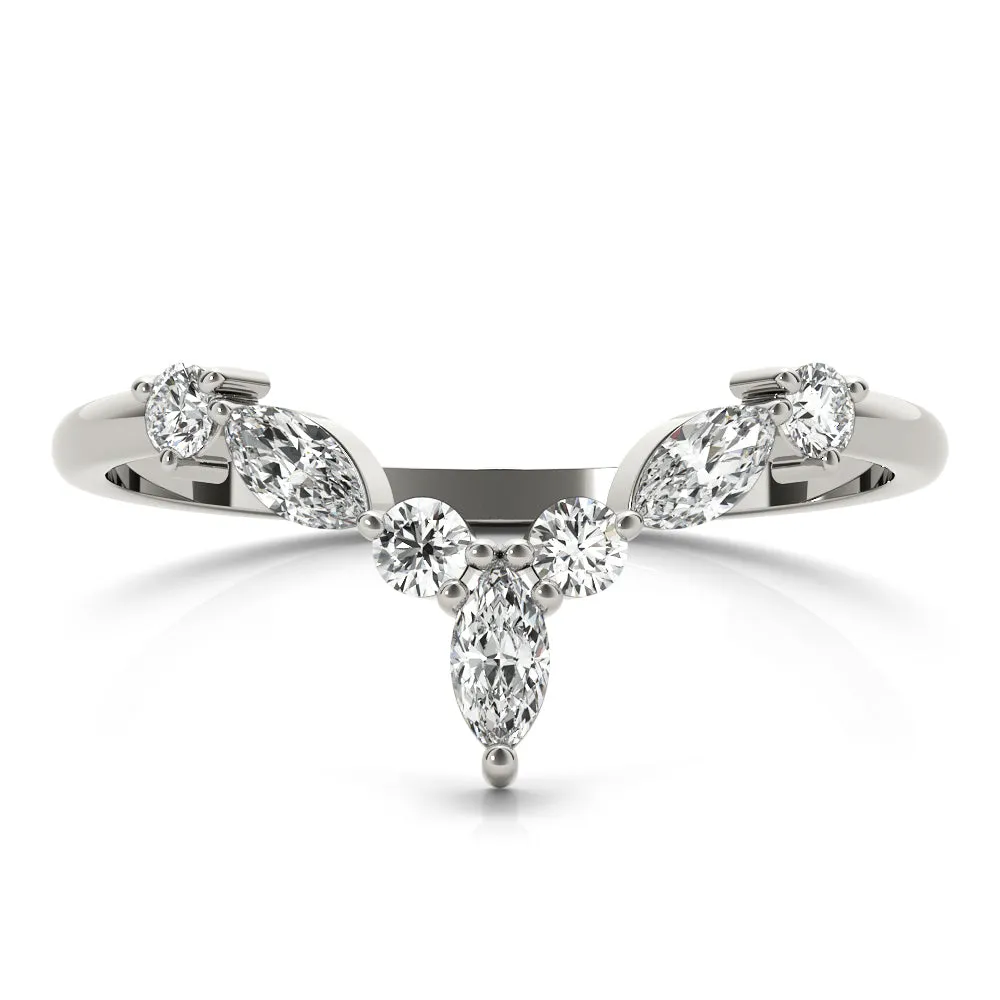 Women's 0.38 CTW Marquise & Round Diamond Chevron Wedding Ring