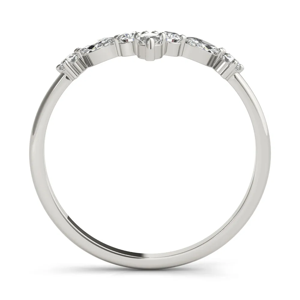 Women's 0.38 CTW Marquise & Round Diamond Chevron Wedding Ring