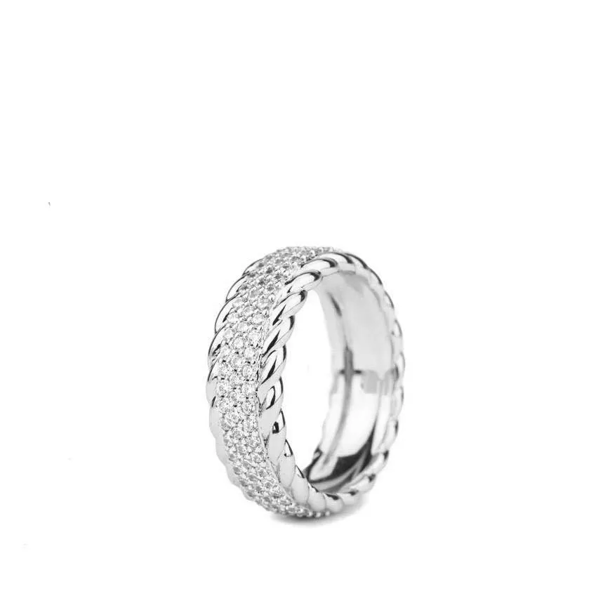 Women's 3-Row Diamond Rope Eternity Ring