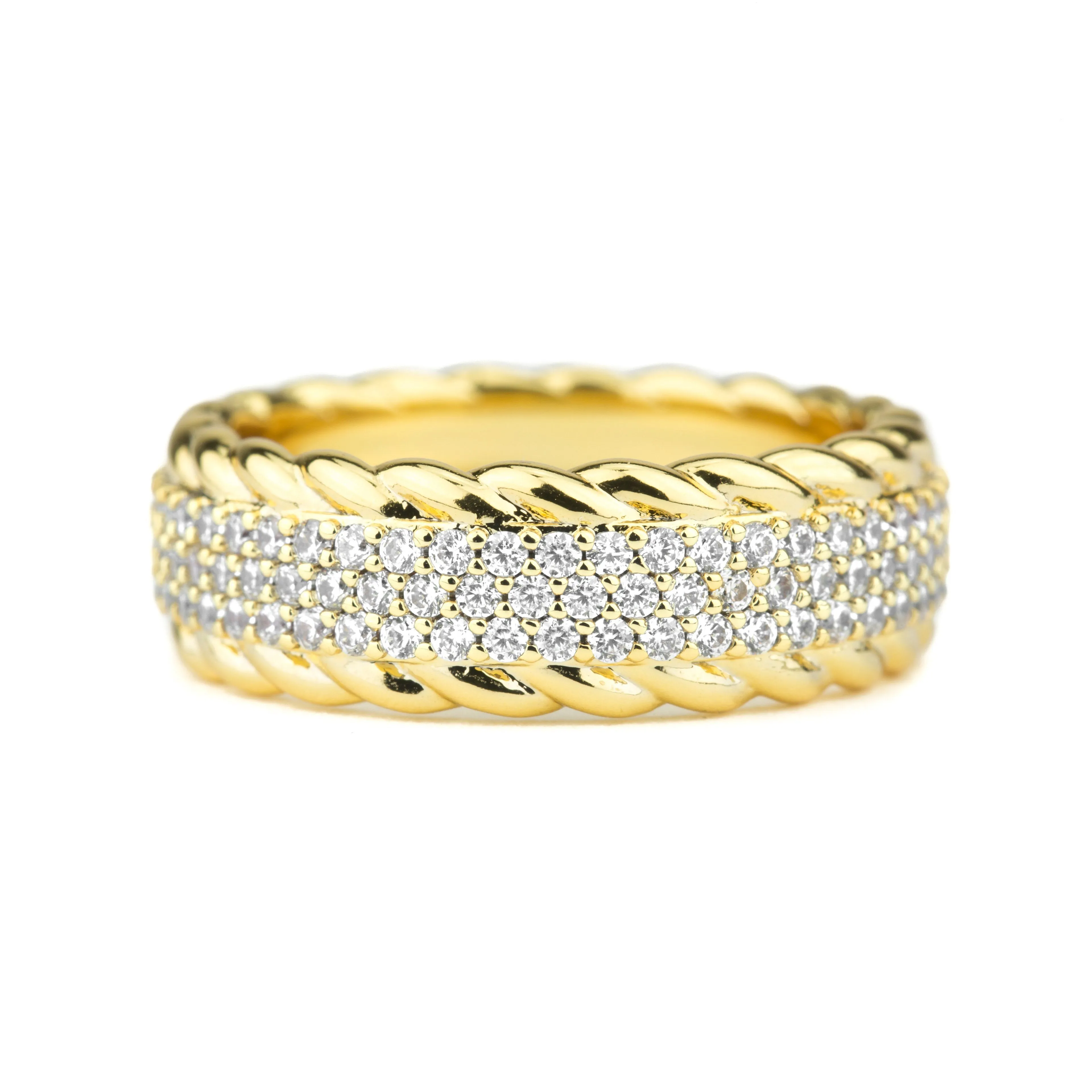 Women's 3-Row Diamond Rope Eternity Ring