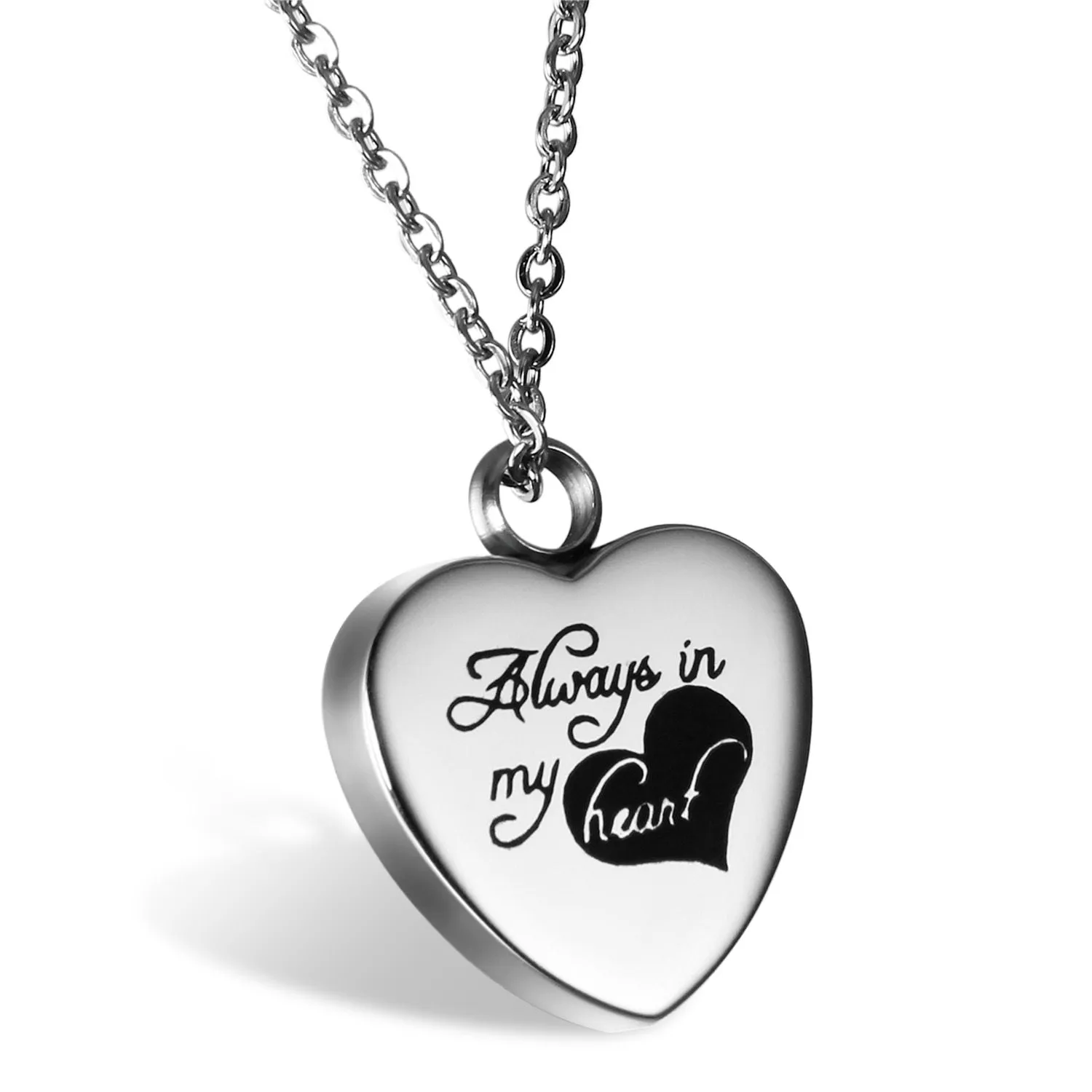 Women's Always in My Heart Stainless Steel Necklace Pendant Locket