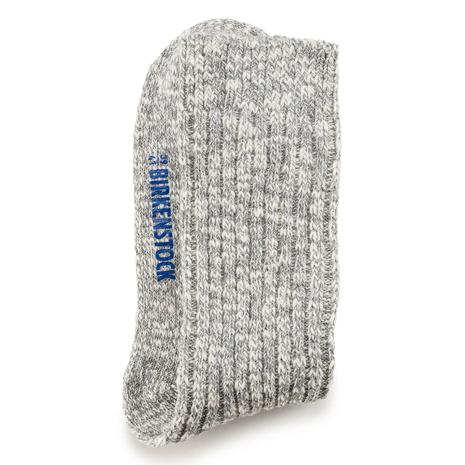  Women's Cotton Slub Crew Socks in Grey/White  