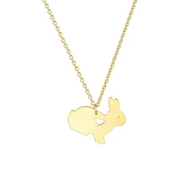 Women's Stainless Steel Cute Baby Rabbit Pendant Necklace Gifts