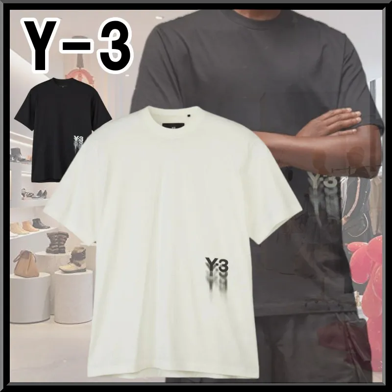 Y-3  |Crew Neck Unisex Street Style Plain Cotton Short Sleeves