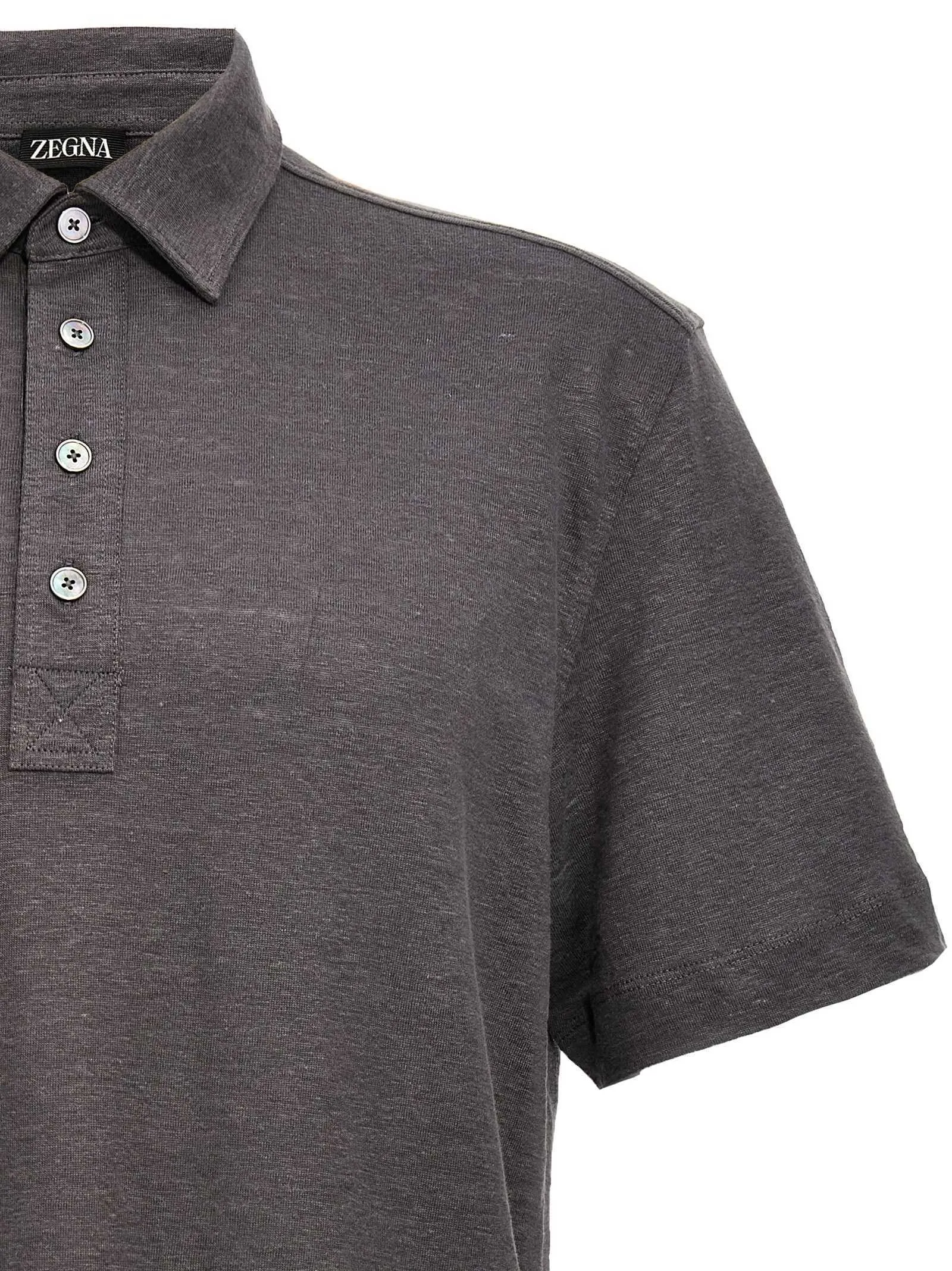 Z Zegna  |ZEGNA Linen polo shirt