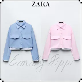 ZARA  |CROP OXFORD SHIRT