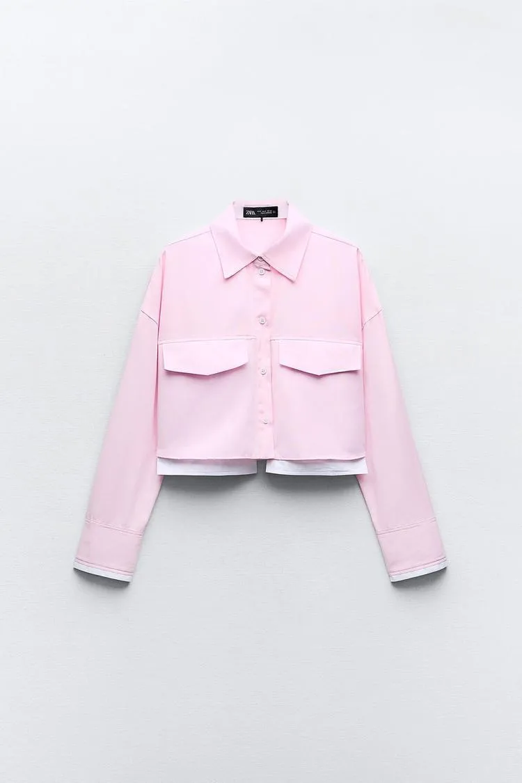 ZARA  |CROP OXFORD SHIRT